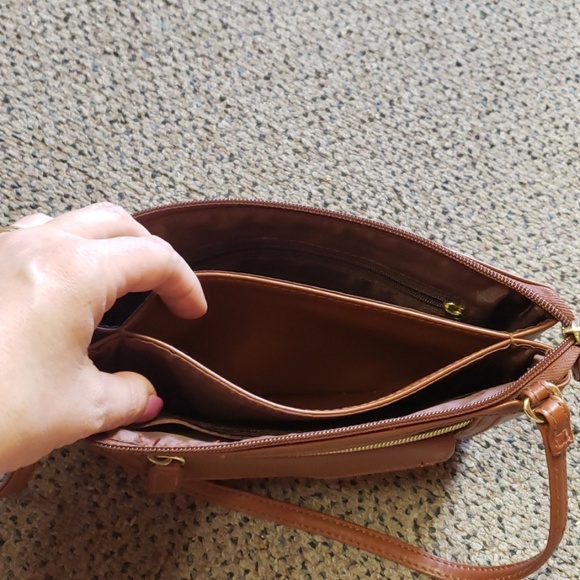 Brown with gold hardware small crossbody purse - Picture 3 of 8